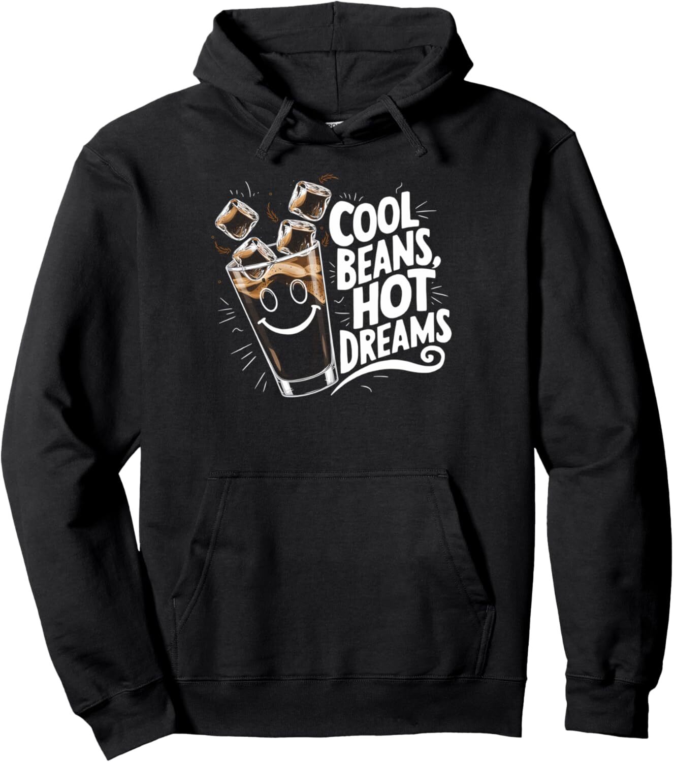 Hoodie for Mens Womens Coffee Lover Iced Coffee Beans Hot Dreams Caffeine Graphic Pullover Hoodie Graphic Hoodies sweatshirt
