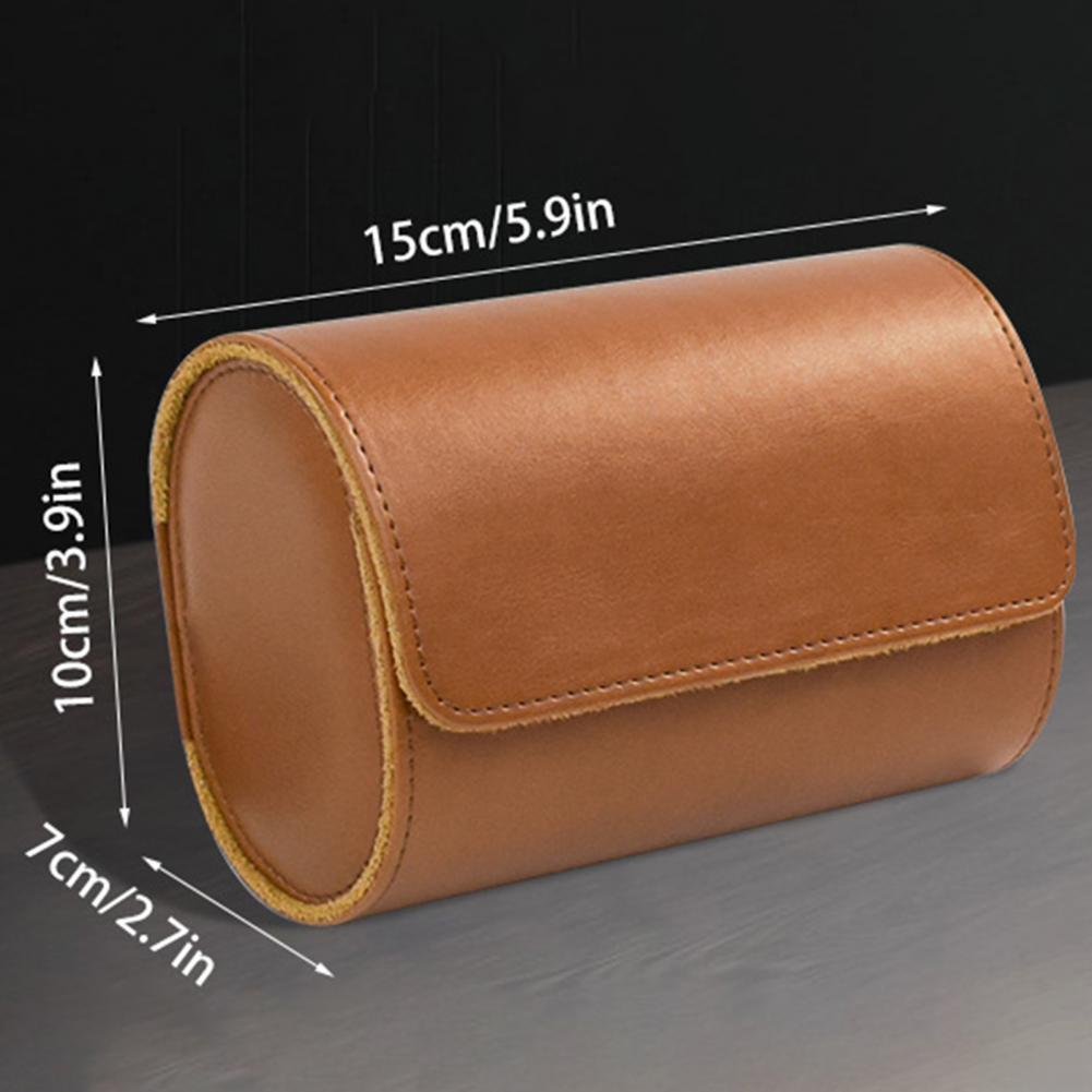 Watch Storage Box Vintage 2 Slots Magnetic Snap-type Soft Lining Protective Faux Leather Watch Roll Case Wrist Jewelry Organizer