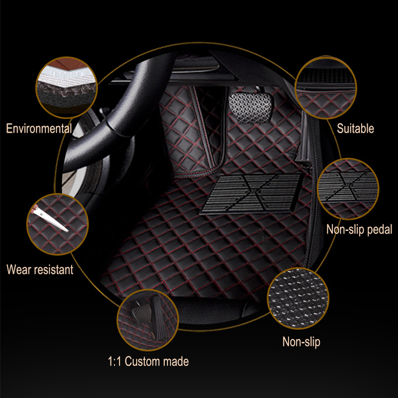 Floor Mats For INFINITI QX50 2016-2017 Kit set Waterproof Carpet Leather Mat Full Set Car Accessories