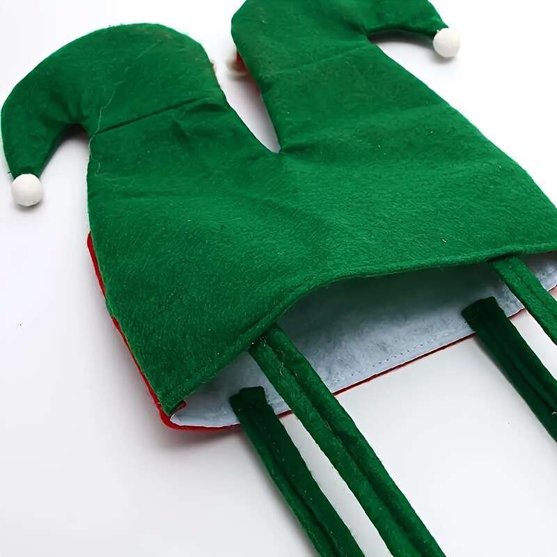Christmas 4pcs Christmas Elf Boot Candy Bags Set - Festive Handheld Stocking Fillers for Holiday Party Decor & Gift Wrapping .