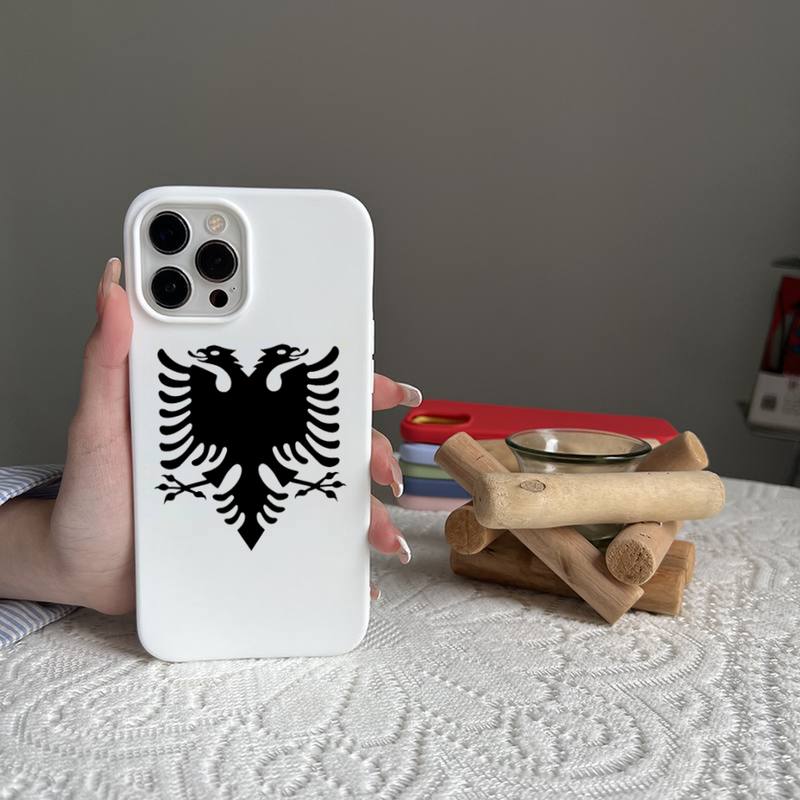 Albania Albanians Flag Phone Case Candy Color for iPhone 14 11 12 13 mini pro X XS XR MAX Plus