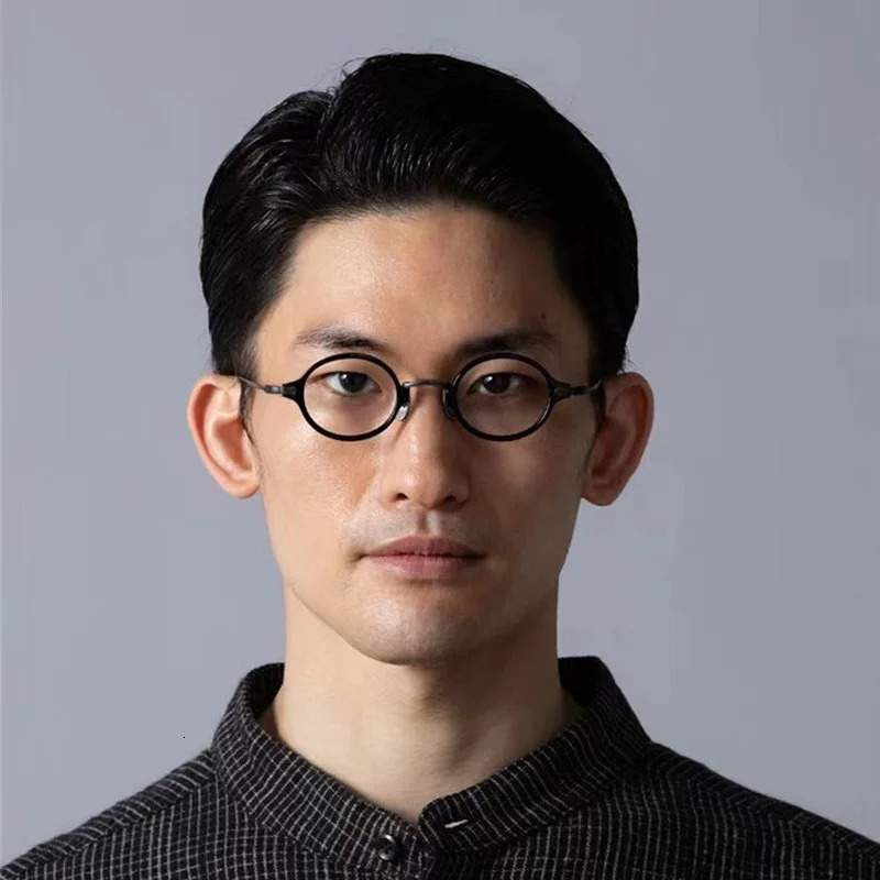Japanese handmade KMN181 retro round acetate eyeglass frame mens glasses optical glasses blue light Gafas 241108