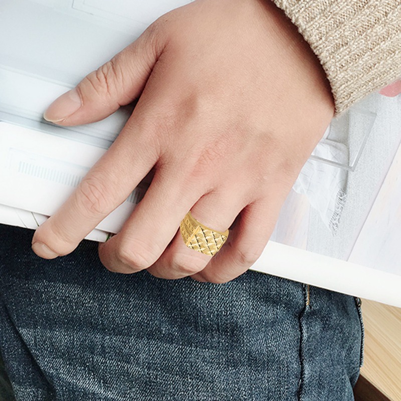 Gold Color Men Finger Ring Male Jewelry Luxury Resizeable Male Rings Frosted Open Adjustable Size Rings