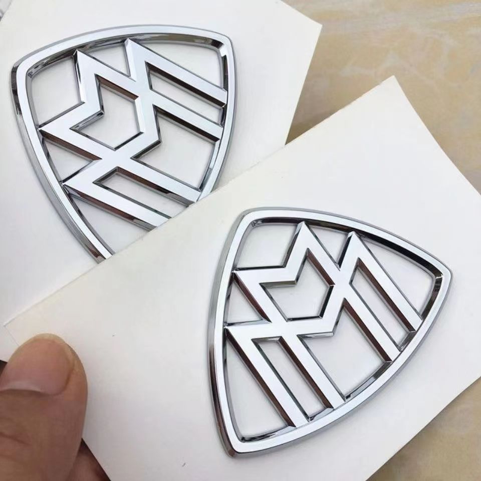 1pcs 3D Maybach Side Emblem Metal Car Logo sticker Rear Bumper tail door trunk sticker car rear Emblem sticker Accessories