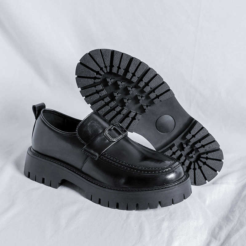 Men Dress Shoes Leather Shoes Mens Korean Style Trendy New Big Toe Leather Shoes Mens Casual Work Shoes Business Formal Leather Shoes 241009