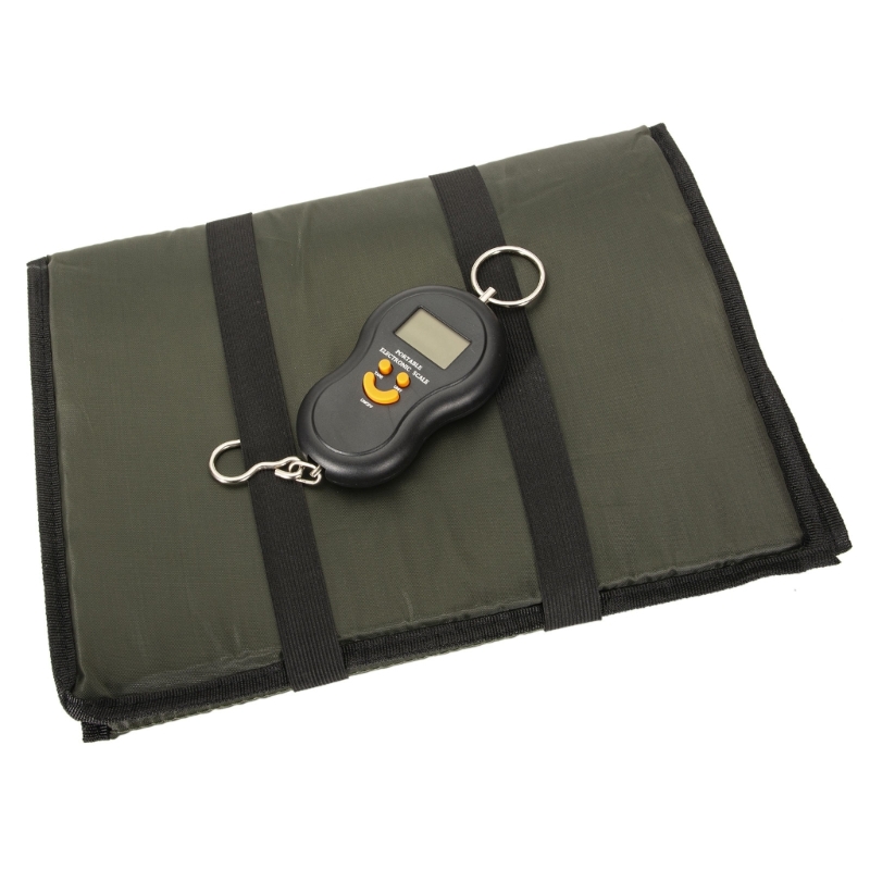 Carp Fishing Unhooking Mat with Weigh Scale Foldable Padded Landing Mat Fishes Gear Weigh Slings Mat Fishing Accessories