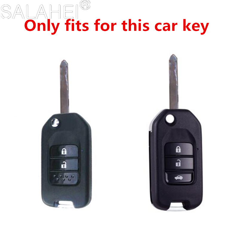 New TPU Car Flip Key Case Cover Shell Keychain For Honda Civic CR-V HR-V Accord Jade Crider Odyssey 2015-2018 Auto Accessories