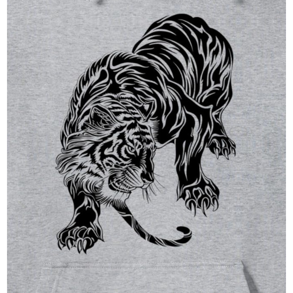 Hoodie for Mens Womens Tiger Prowling Wild Animal Graphic Design Pullover Hoodie Graphic Hoodies sweatshirt