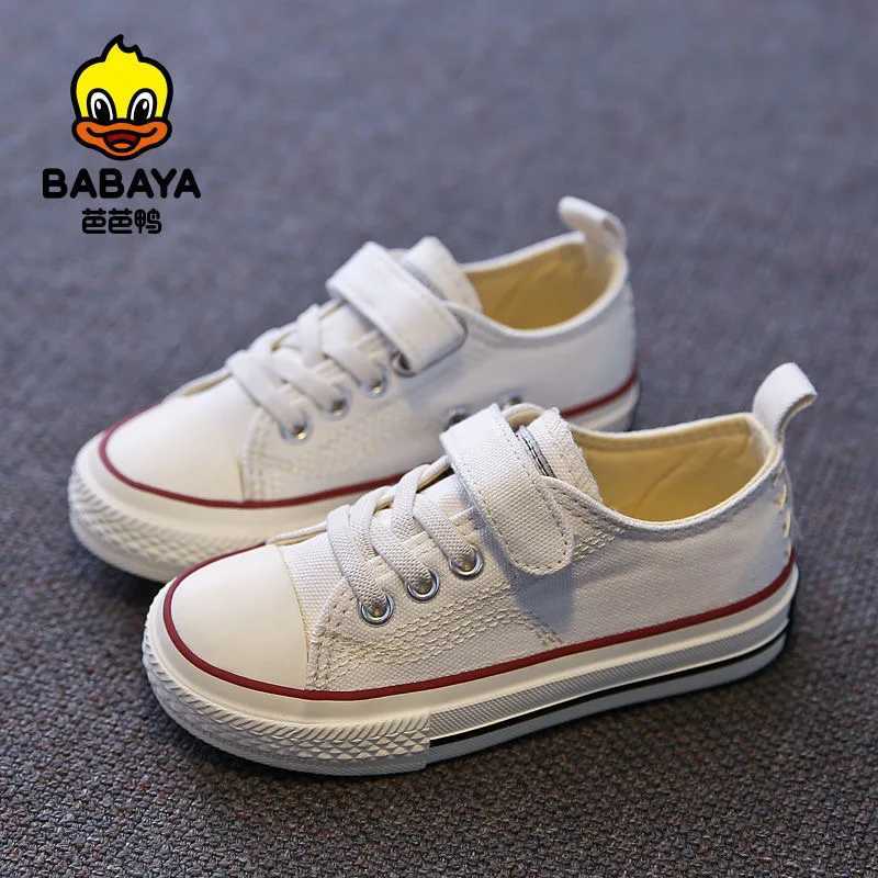 Babaya childrens canvas shoes boys 2023 autumn new fashion white shoes girls shoes boys breathable sports shoes childrens casual shoes X250409