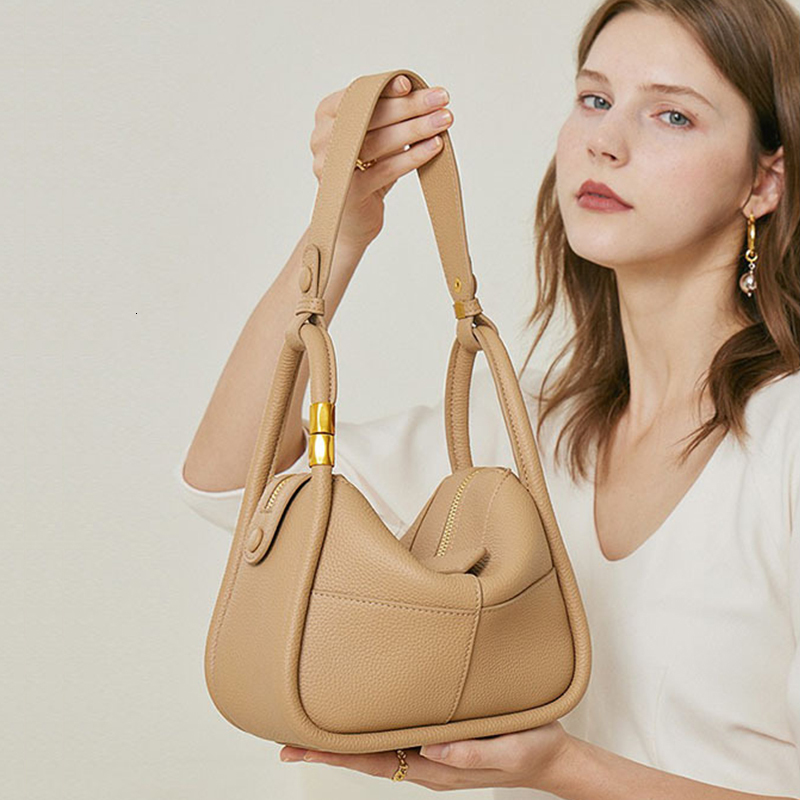 Genuine Leather Women Tote Bag New Cowhide Designer Crossbody Shoulder Bags Fashionable Female Handbags Zipper Bagvoyage