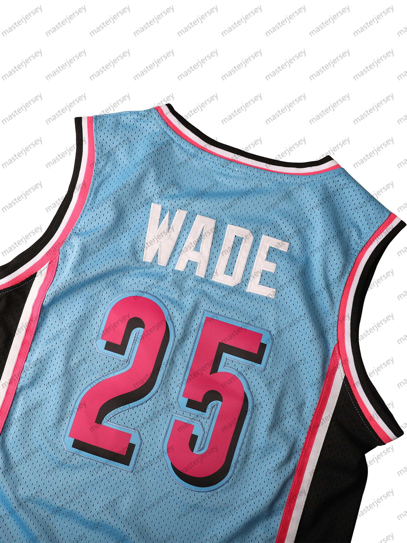 #25 WADE Men's Basketball Jersey Sweatshirt - Embroidered Movie Mesh Letters & Numbers, Crew Neck Sleeveless Training Vest, Loose Fit Athletic To