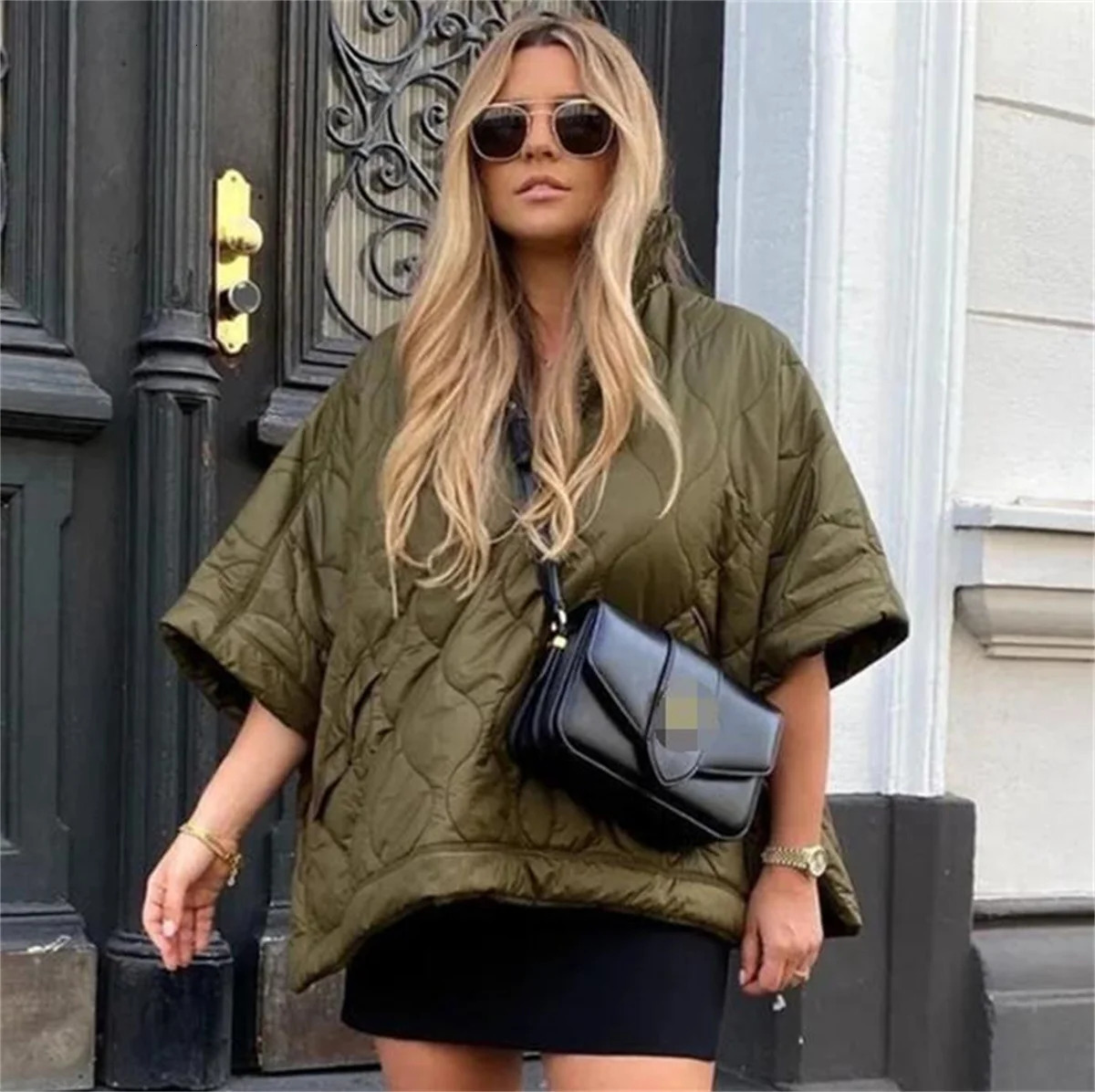 Womens Fall Winter Quilted Jacket Fashion Casual Parka High Neck Thick Pocket Zipper Coats Female Tops Streetwera Coat 241111