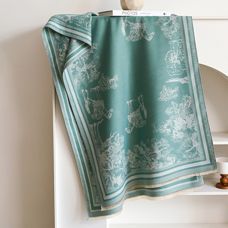 Autumn winter ethnic style print, women's imitation cashmere warm scarf, travel and outdoor shawl