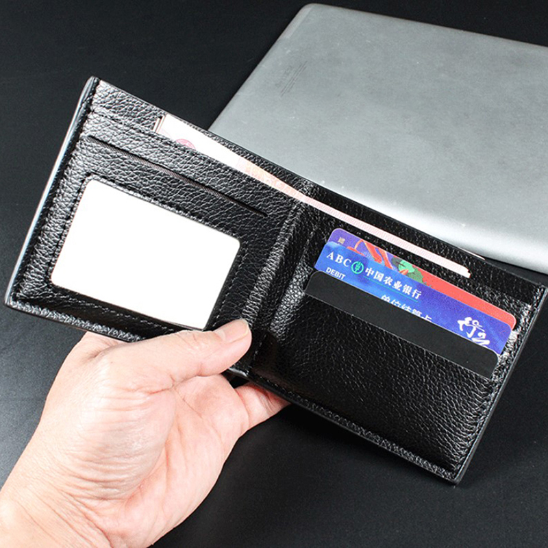 Men's Wallet Genuine Leather Men Wallets Premium Product Real Cowhide Wallets for Man Short Black Walet Portefeuille Homme