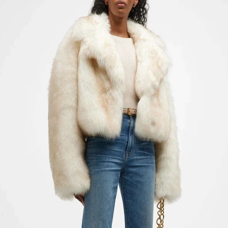 shanshi fur coat women New fashionable loose synthetic lapel women's clothing imitation fox fur jacket top