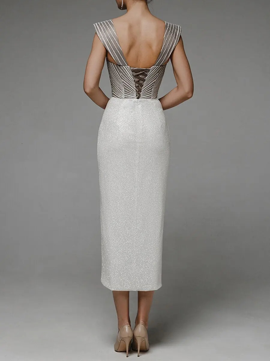 Women Sexy Vneck Evening Party Dresses Sleeveless Suspender Backless Embroidered Hip Banquet Long Vestidos Clothes Traf 240327