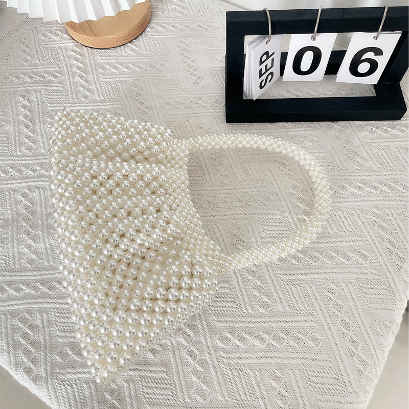 Pearl Bag Women's Hand-woven DIY Homemade Beaded Ladies Handbag Hand Bags 2023 Designer Luxury
