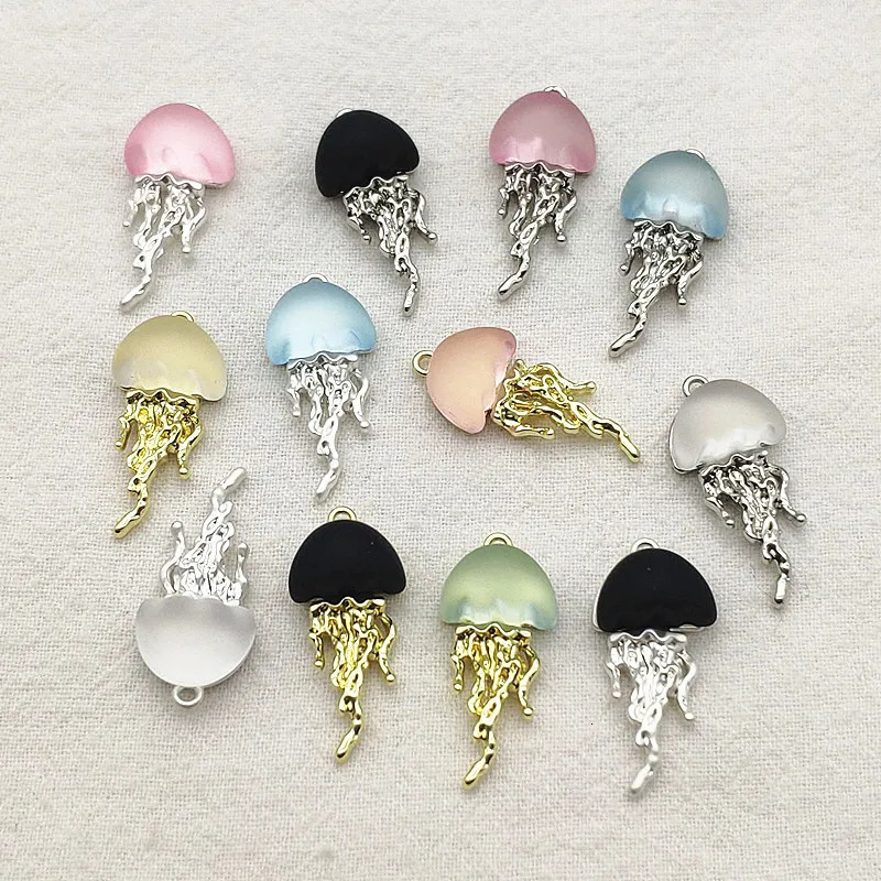 incoming 27mm 100 pieces of zinc alloy jellyfish shaped charm used for handmade necklace/earring DIY parts jewelry discovery and components 241108