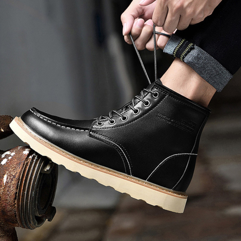 Men Boots Elevator Shoes Hidden Heels High Soft Leather Heightening Shoes For Man Increase Insole 10CM 8CM 6CM Warm Height Boots