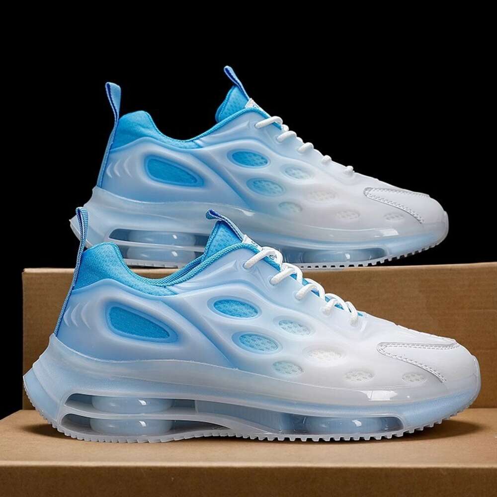 Men's Spring And Autumn Korean Version Mesh Breathable Sports Youth Gradient Air Cushion Shock Absorption Running Dad Shoes