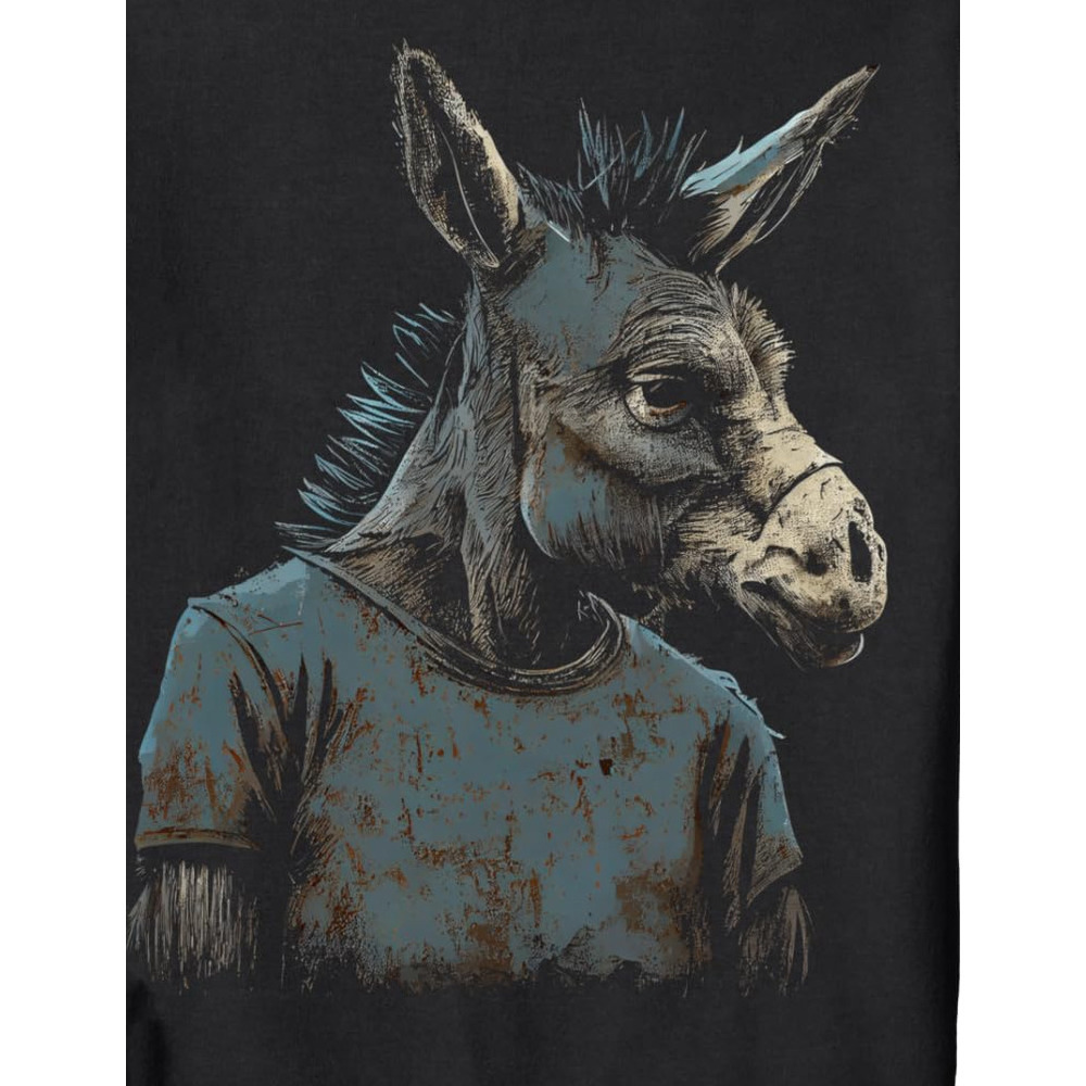 Long Sleeve Shirts for Men sweatshirt Funny Donkey Face Gift idea for Donkeys Lovers Graphic Tees Sweatshirt T shirt Tee Streetwear Casual tops clothe