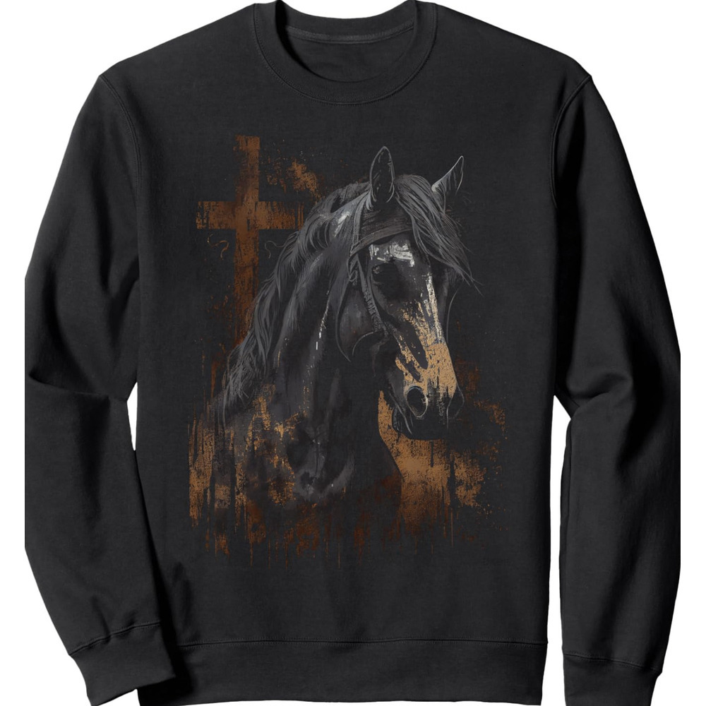 Long Sleeve Shirts for Men sweatshirt This Girl Runs On Jesus And Horses Horse Riding Equestrian Sweatshirt T shirt Tee Streetwear Casual tops clothes