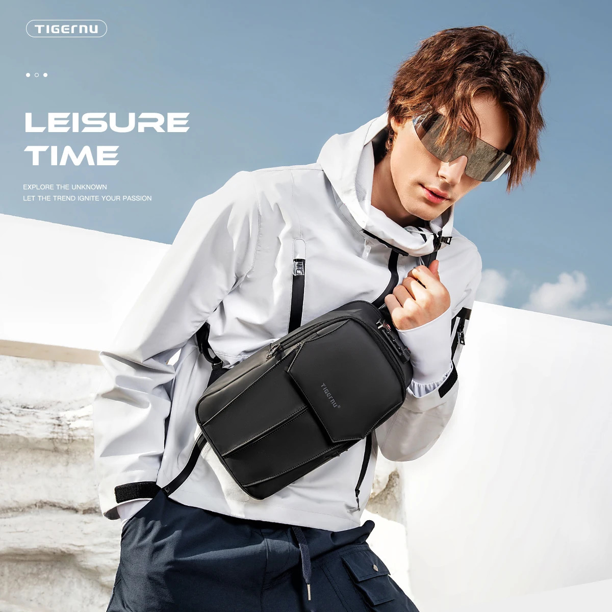 Warranty Men Chest Bag Fashion Shoulder Bags Male Ipad For 97inch TAS Crossbody Waterproof Sling Pack Boys 241029