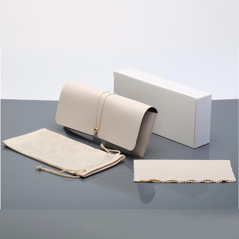 PU Leather Glasses Case Cover with Rope Buckle Storage Box Sunglasses Case Pouch Eyewear Container Organizer U4LE