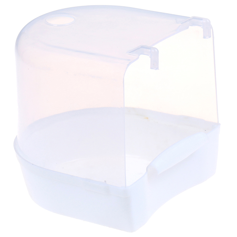 1pc Plastic Bird Water Bath Box Bathtub Parrot For Parakeet Hanging Bowl