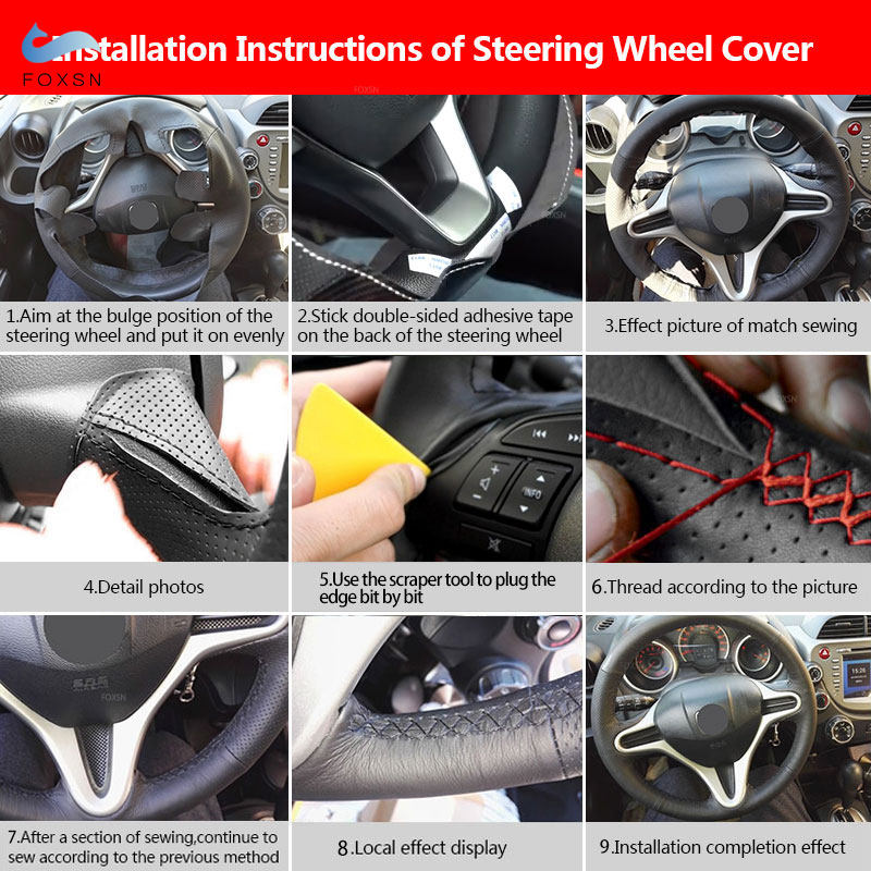 Hand Braid Car Interior Steering Wheel Side Grab Handle Cover Leather Trim For Mercedes Benz S Class W221 2010 2011 2012 2013 f4c6e