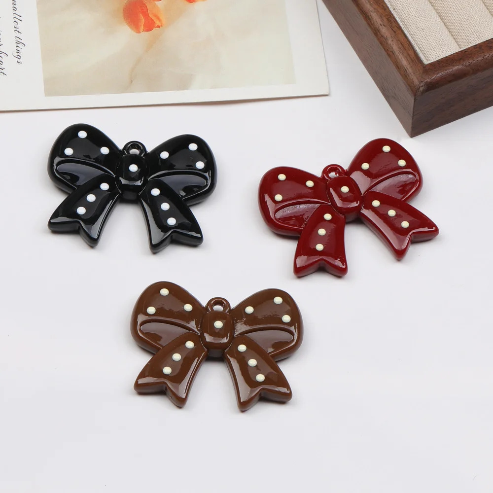 Cordial 30Pcs 44 * 53MM Jewelry Accessories/Handmade/DIY Acrylic Pendant/Bow Shape/Pocket Chain Point Charm #17709 241108