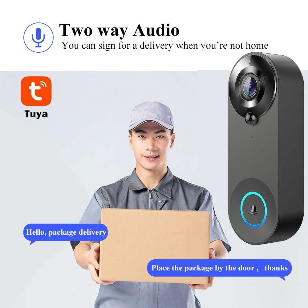 1080P Wireless Video Doorbell Camera WiFi Smart Door Bell Tuya Smart Home Security Motion Detect Night Vision Intercom Doorbells