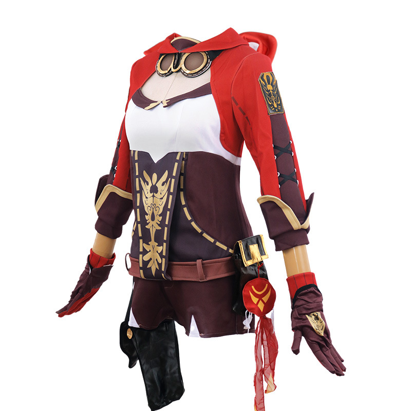 Cosplay Game Amber Costume Genshin Impact Amber Cosplay Costume Glasses Headwear ddmysmile Wig Red Uniform Halloween Comtumes For Women Smile