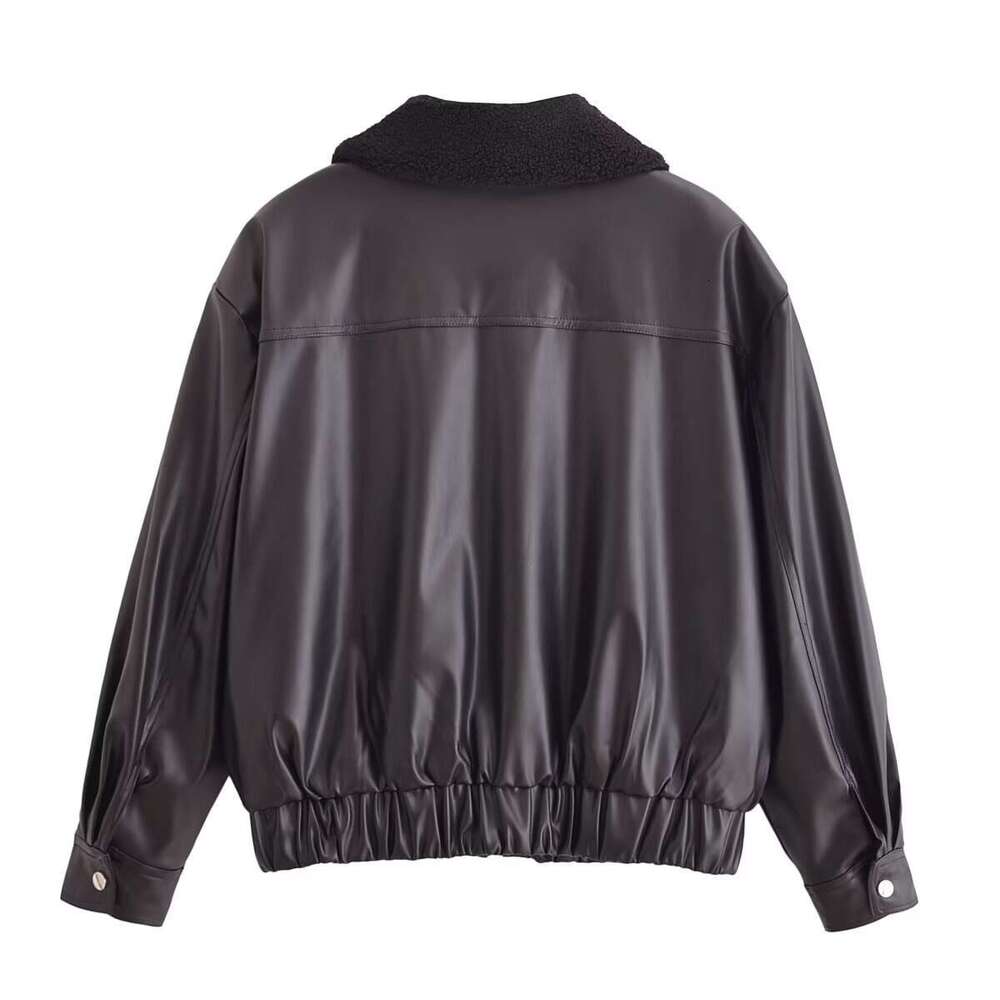 shanshi leather jacket women winter new and versatile women's clothing faux leather loose jacket