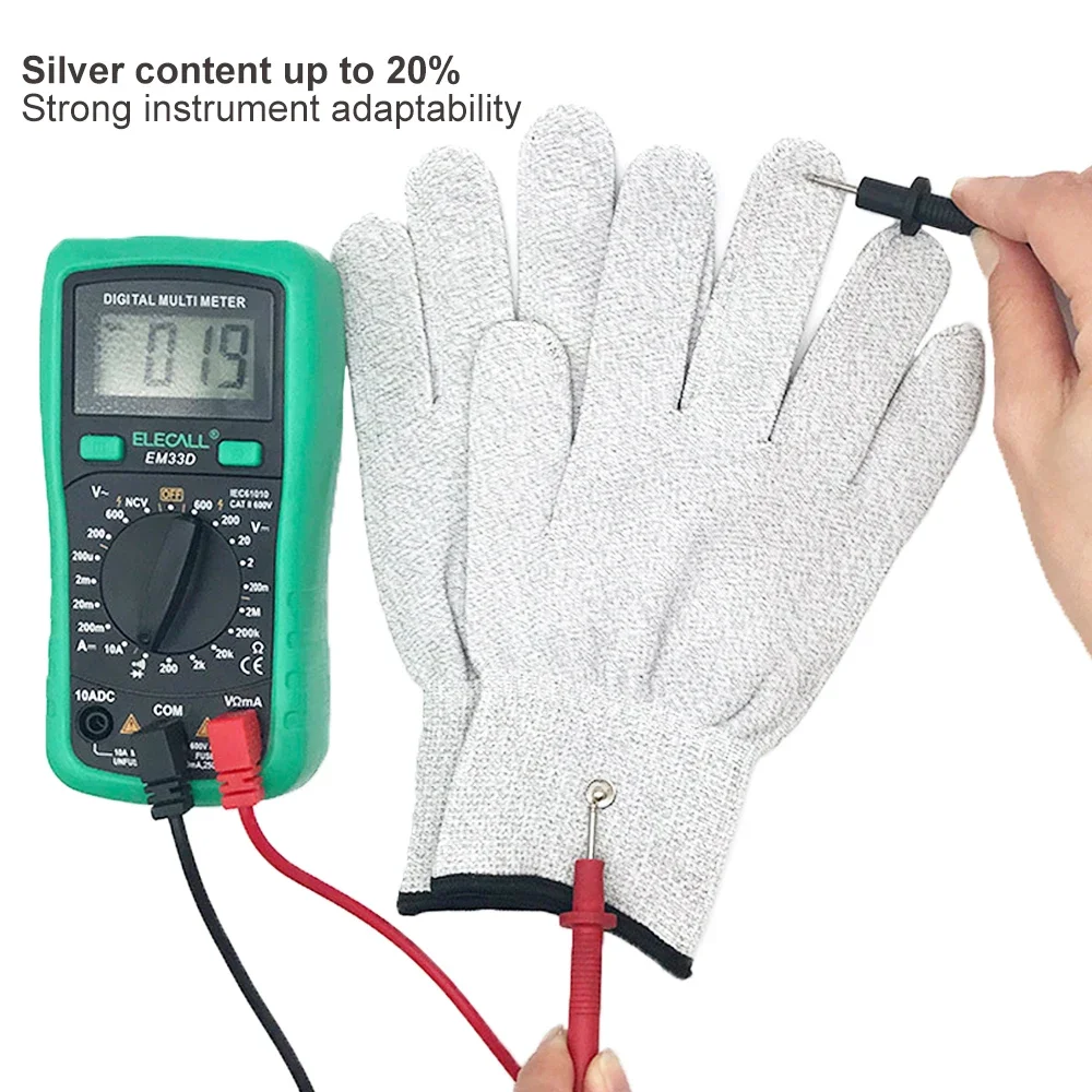 Fiber Conductive Massage new Gloves Electro Shock Gloves With Wire For 2025 Pulse Massager Electric Acupuncture Tens Physiotherapy Device