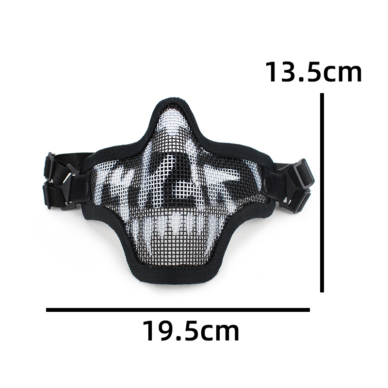 Steel Tactical Half Face Mask: Breathable Mesh, High-Impact Resistance, Ideal for Hunting and Paintbal MA-09
