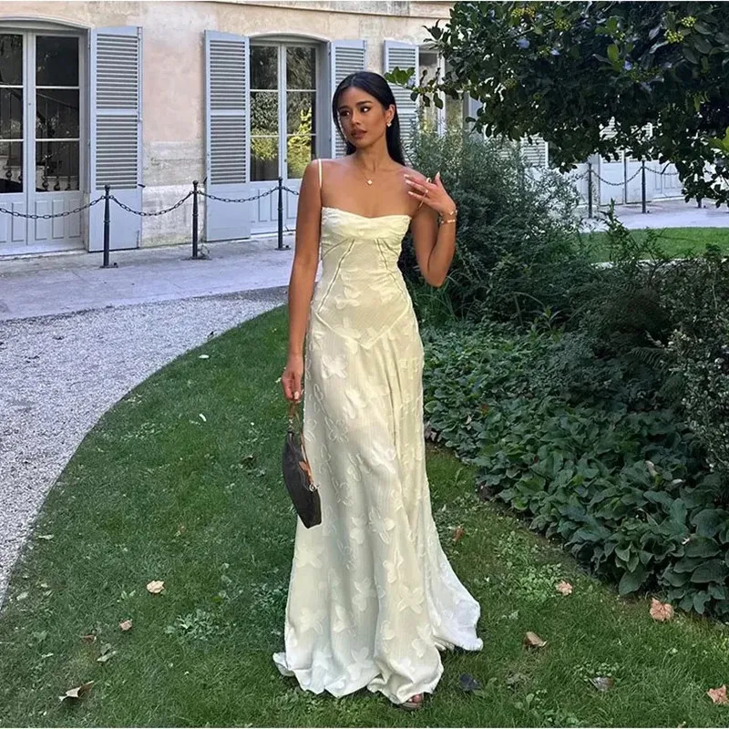 Aleeshuo Sweet Straight Evening Dress Spaghetti Strap Formal Women Strapless Prom Party Gowns Backless Lace Up Occasion 240401