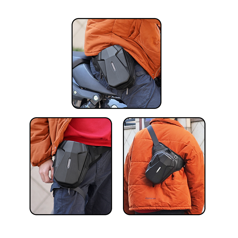 Hard Shell Drop Leg Side Bag Expandable Waterproof Mobile Phone Purse Motorcycle Accessories
