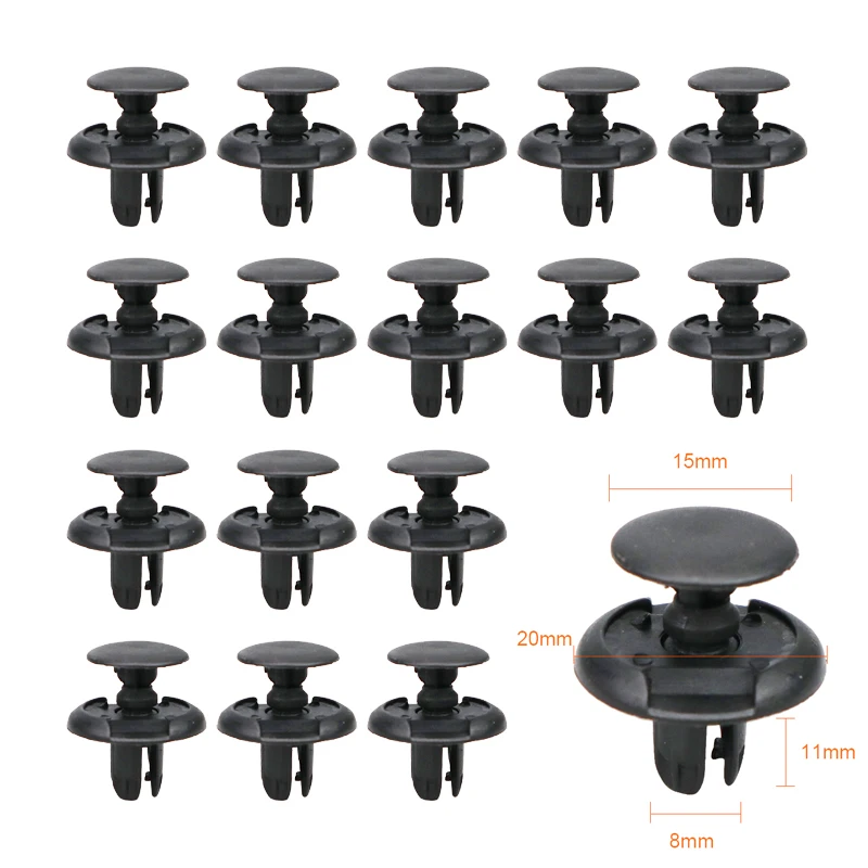 10/20/50pcs 8mm Auto Bumper Fastener Rivet Retainer Push Car Door Trim Panel Clip Fasteners for Honda Fit Accord CRV