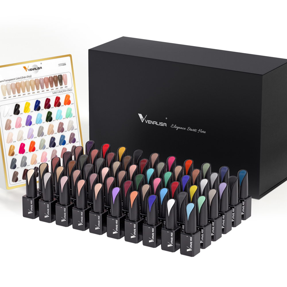 15ml VENALISA VIP Gel Nail Polish Kit Great Coverage Jelly Semi Permanent Nail Gel Beautiful Gorgeous Color Nail Manicure Set
