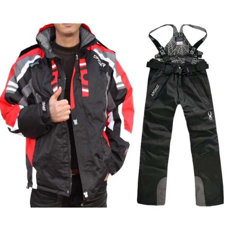Skiing Suits Waterproof Spider Ski Suit for Men Warm Veneer Double Board Windproof Man Snowboard Skiing Set S2411118