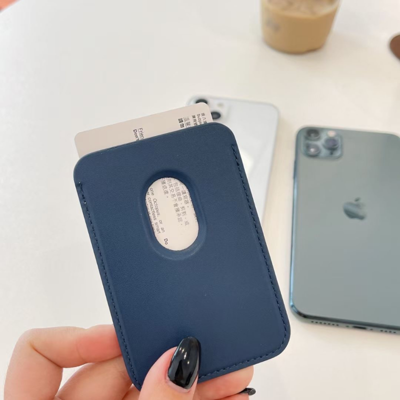Leather Protective Case Card wallet For Apple Airtag For iPhone 14 13 12 Anti-Lost Case For Magsafe Magnetic Wallet Card Pocket