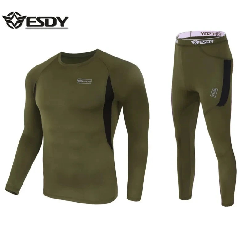 winter Top quality thermal underwear men sets compression fleece sweat quick drying thermo clothing 241111