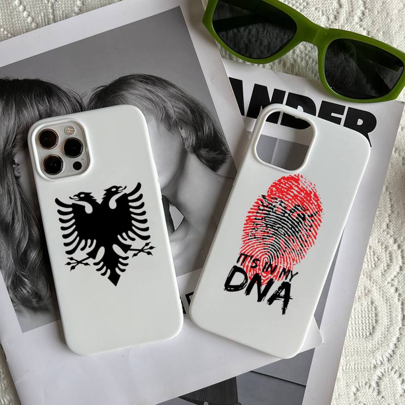 Albania Albanians Flag Phone Case Candy Color for iPhone 14 11 12 13 mini pro X XS XR MAX Plus