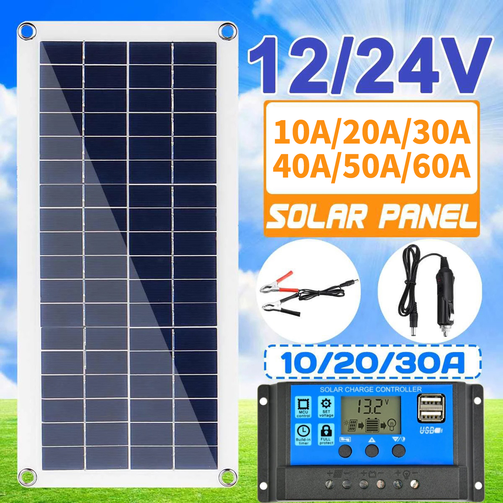 Portable Flexible Solar Panel Kit 300W 12/24V Switch USB Charging Interface Solar Board With Controller Waterproof Solar Cells