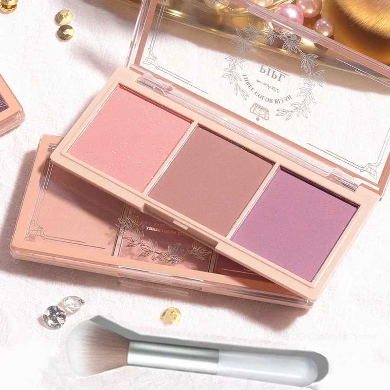 3 Colors/set Blush Plate Peach Pallete Ace Mineral Pigment Cheek Blusher Powder Makeup Professional Contour Shadow Pink BlushXJ241111