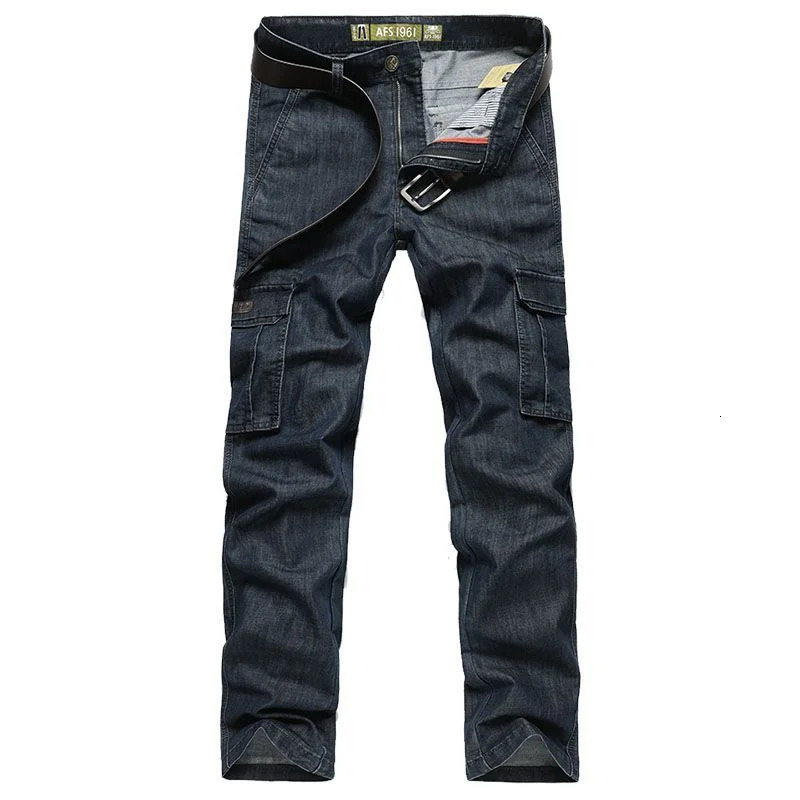 Mens Military Cargo Jeans Plus size 2944 Straight Loose Multi Pocket baggy Pants Casual trousers Fashion Biker Motorcycle Denim 241111
