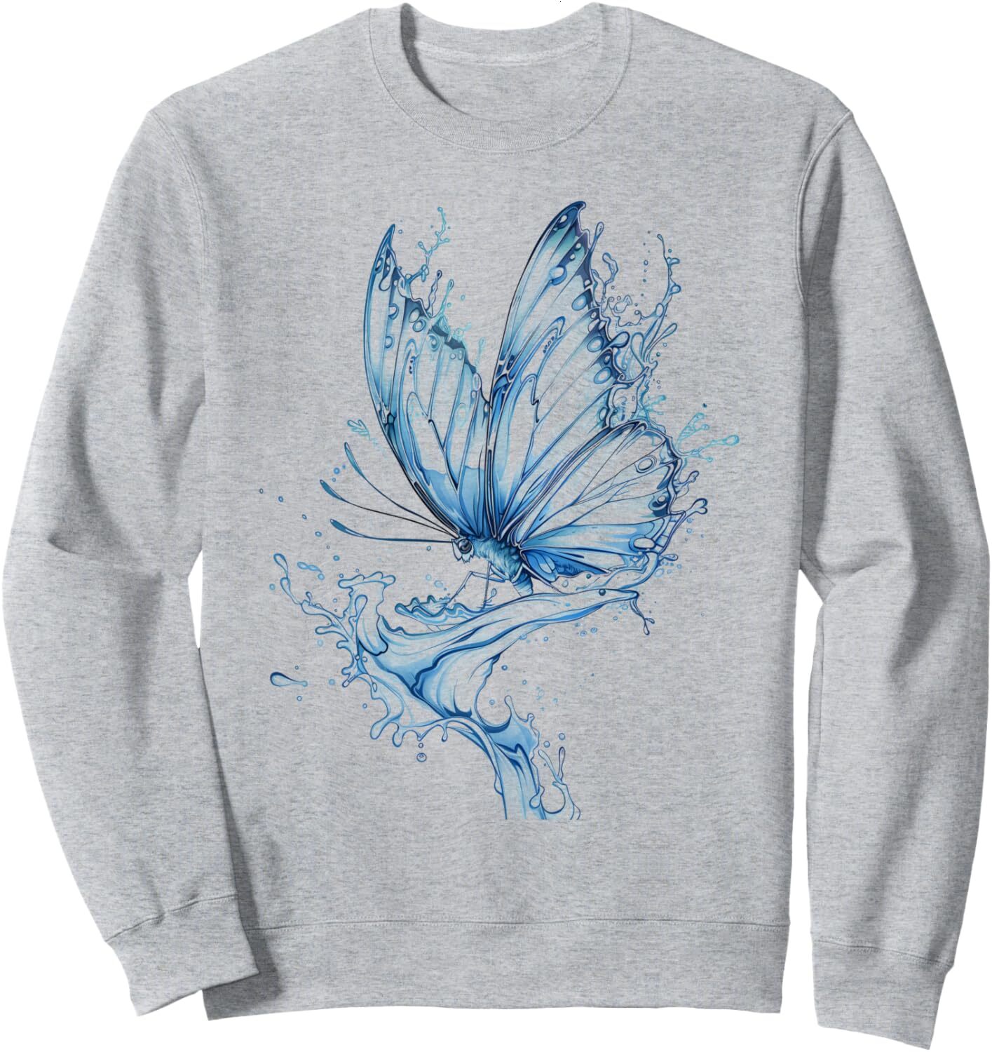 Long Sleeve Shirts for Men sweatshirt Butterfly Water Splash Nature Lover Insect Gift Sweatshirt T shirt Tee Streetwear Casual tops clothes