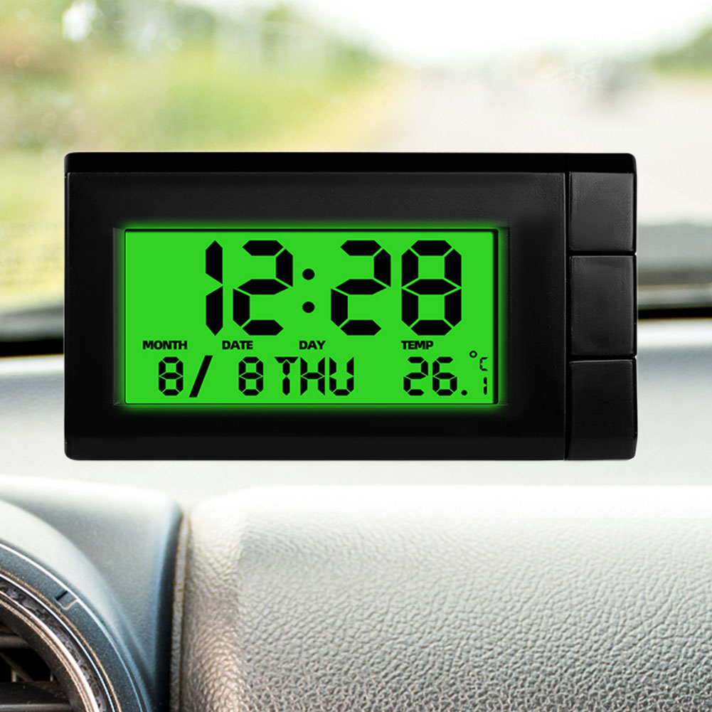 Car Electronic Clock LCD Display Digital Thermometer Luminous Auto Digital Calendar 2 in 1 for Car Accessories for Vehicle Parts