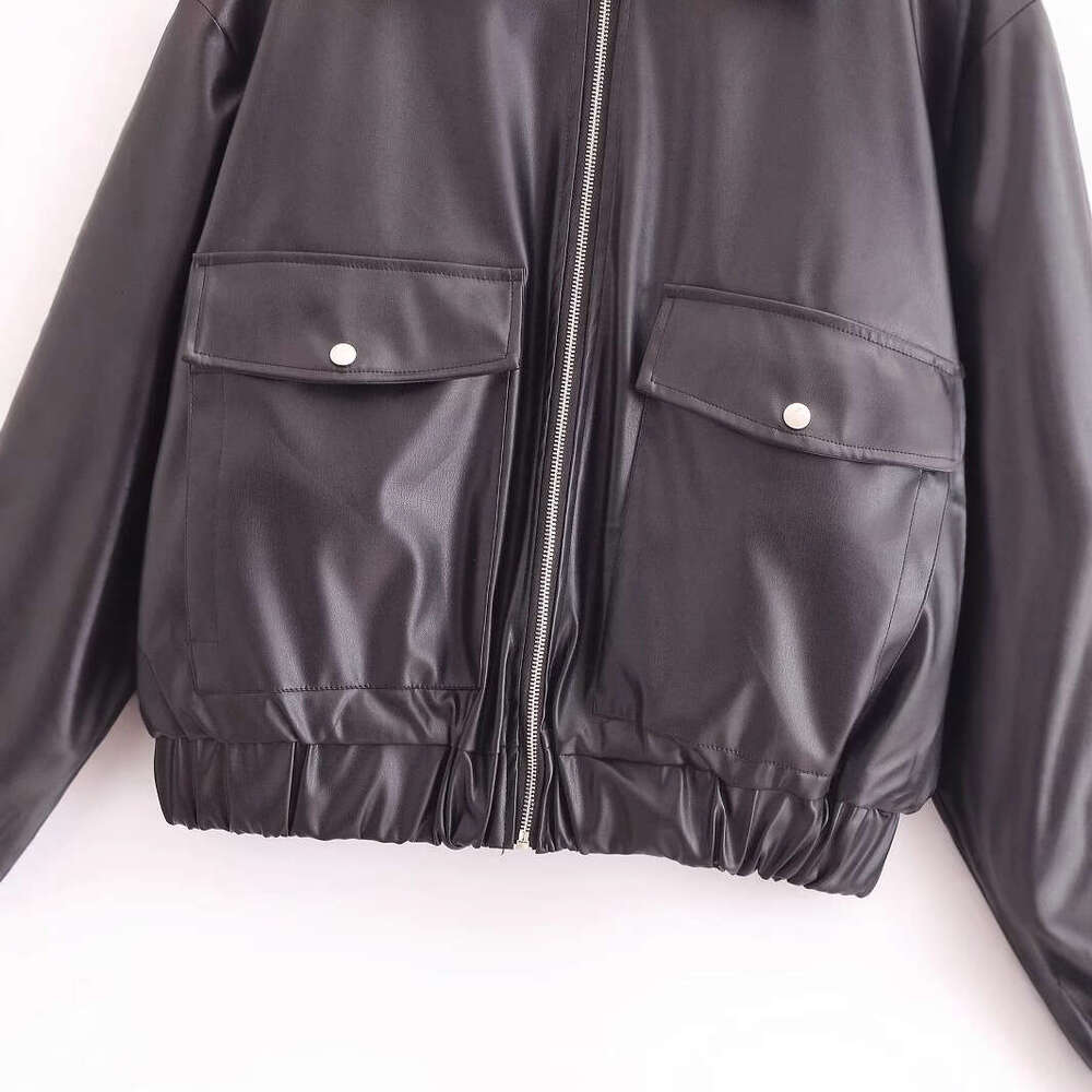 shanshi leather jacket women winter new and versatile women's clothing faux leather loose jacket